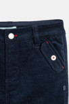 Pantalon velours fantaisie à revers bleu bébé garçon