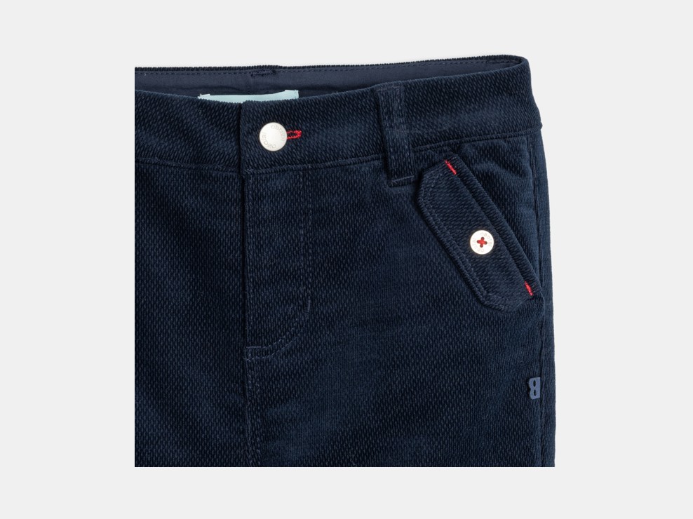 Modische Samthose mit Revers Blau Baby Jungen 2
