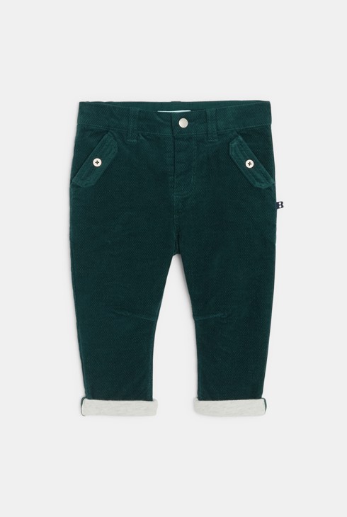 Modische Cordhose mit Umschlag grün Kleinkind Junge 1