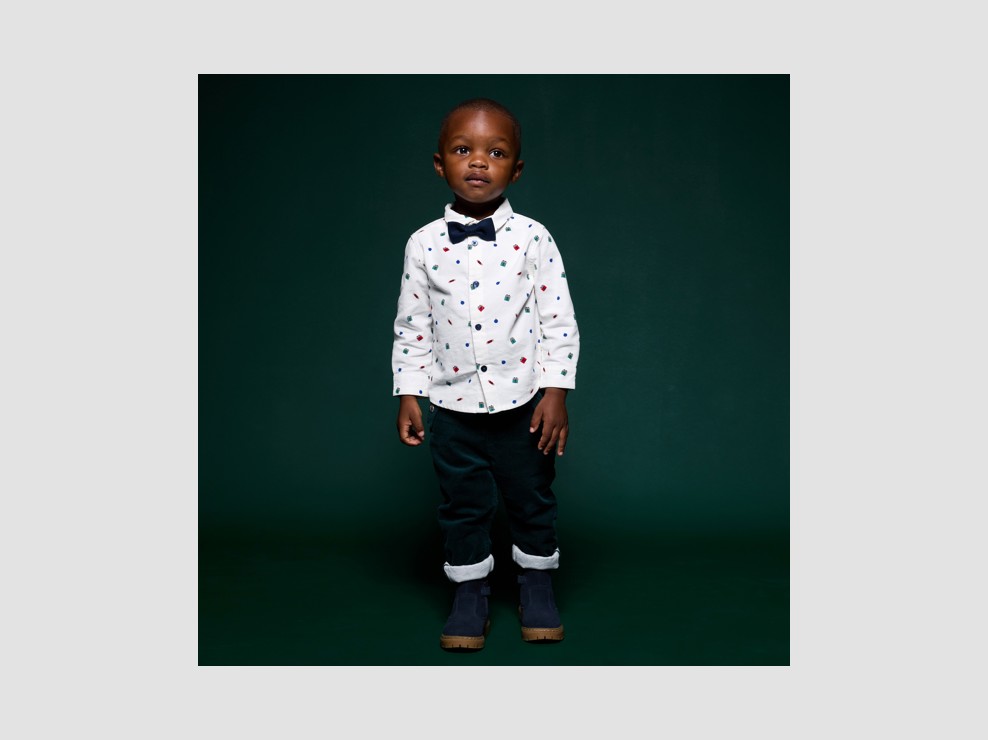 Modische Cordhose mit Umschlag grün Kleinkind Junge 1