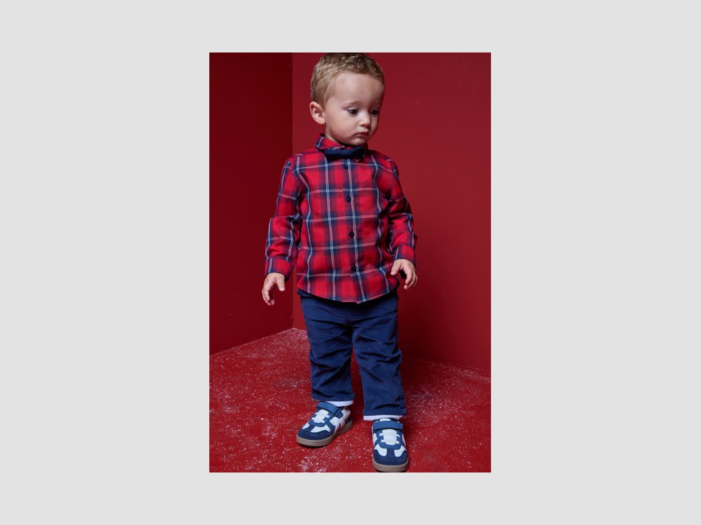 Modische Samthose mit Revers Blau Baby Jungen 1