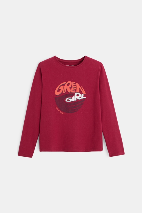 T-shirt à message Green Girls violet fille 1