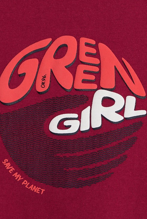 T-shirt à message Green Girls violet fille 2