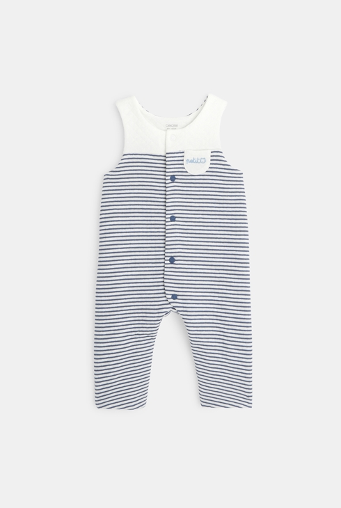 Latzhose aus modischem Strick und Body mit Polokragen Blau Geburt 2