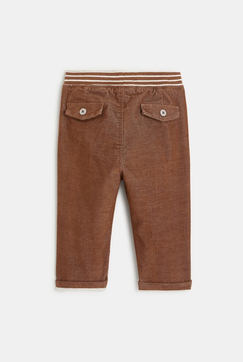 Geringelte Samthose mit elastischem Taillenbund Braun Baby Jungen 2