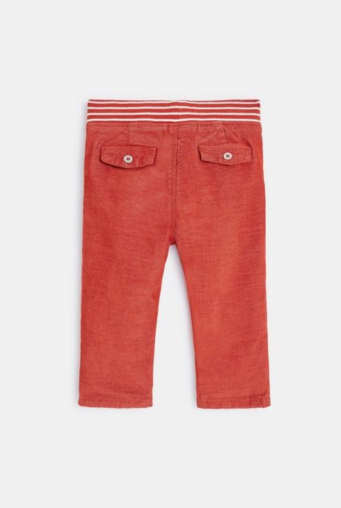 Geringelte Samthose mit elastischem Taillenbund Orange Baby Jungen 2