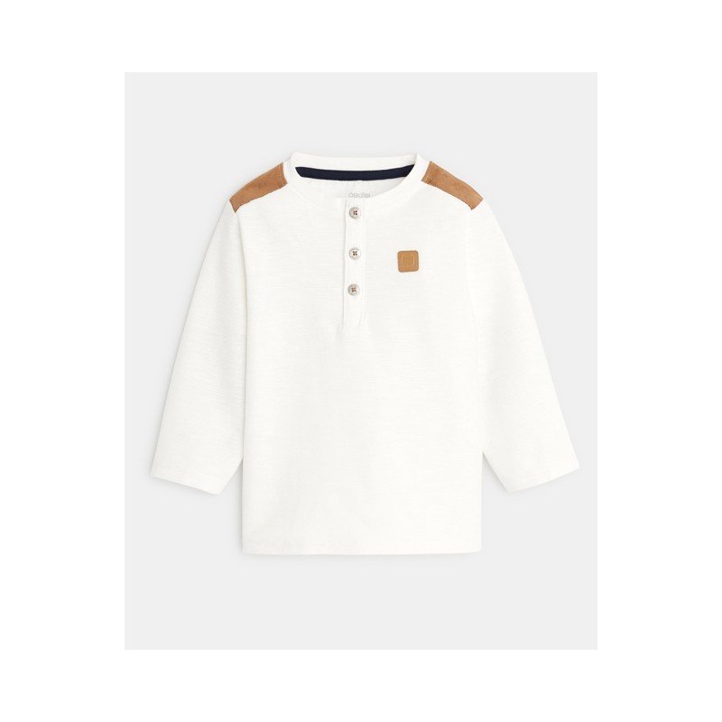 Gevlamd, Tunesisch shirt met patches wit babyjongen