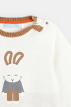 Pull motif lapin blanc bébé garçon 2