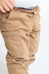 Pantalon toile chevrons multipoches marron bébé garçon 5