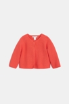 Gilet tricot à revers rose bébé fille