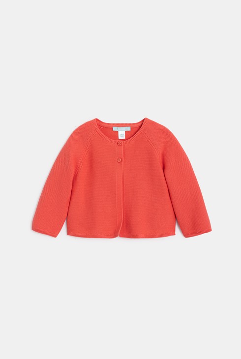 Rosa Strickjacke mit Aufschlag Kleinkind Mädchen 2