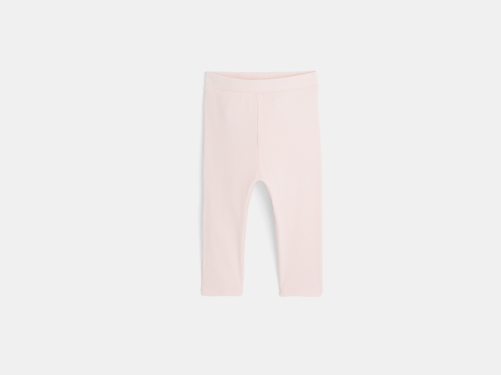 Legging uni rose bébé fille 1