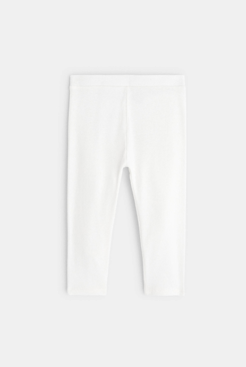Einfarbige Strickleggings Weiß Baby Mädchen