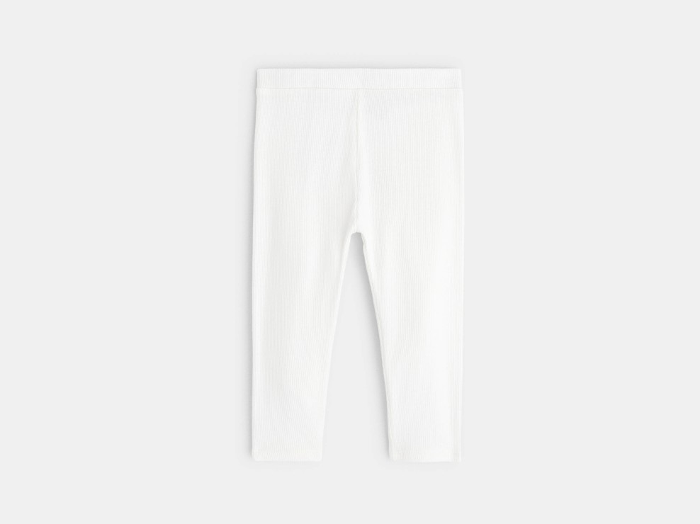 Gładkie legginsy z dzianiny biały niemowlę dziewczynka 2