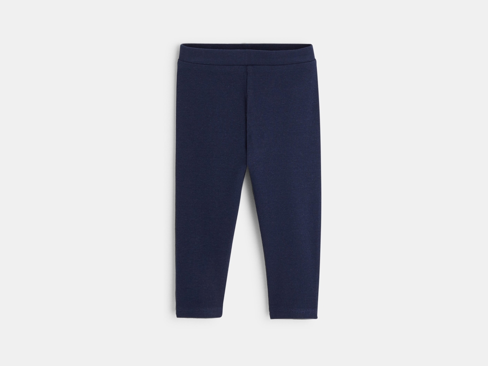 Legging uni bleu bébé fille 1