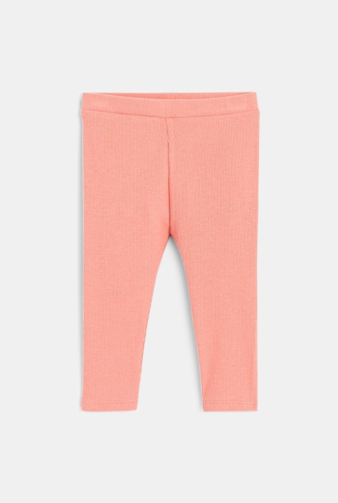 Einfarbige Strickleggings Rosa Baby Mädchen 1