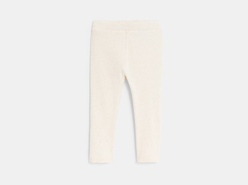 Legging uni beige bébé fille 1