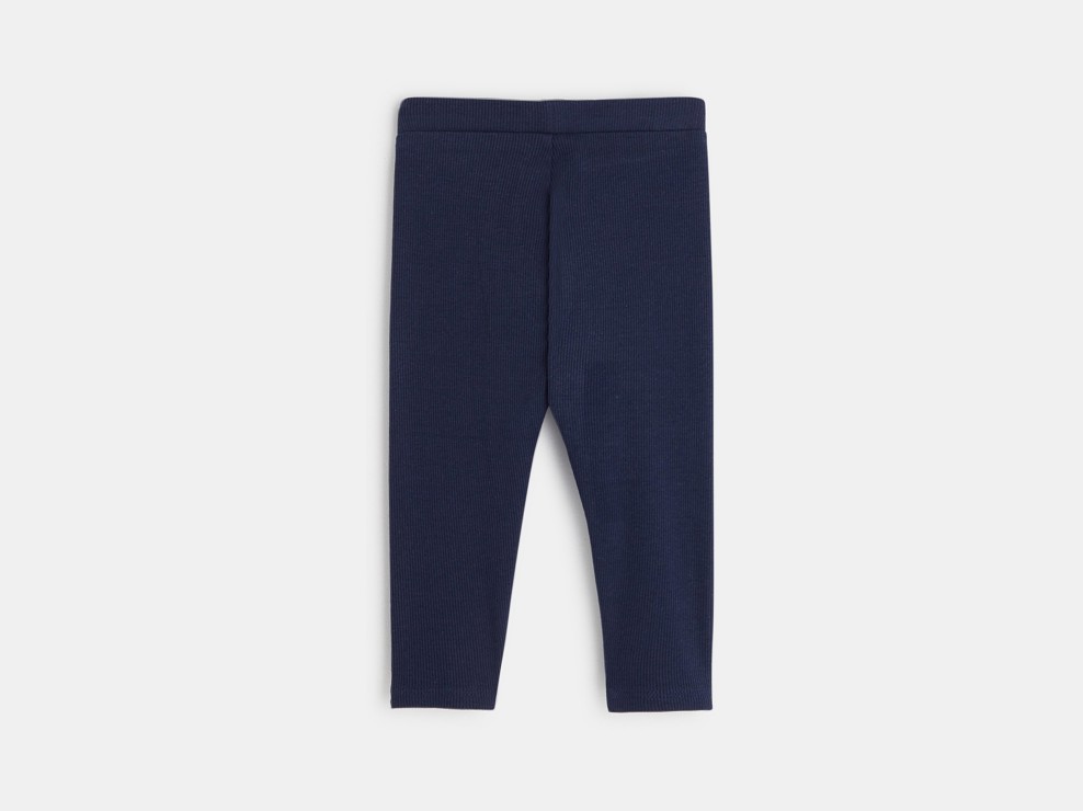 Legging uni bleu bébé fille 2