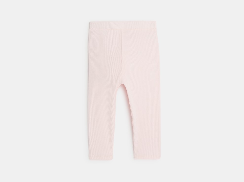 Legging uni rose bébé fille 2