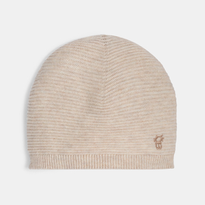 Gorro punto de canalé beige recién nacido 1