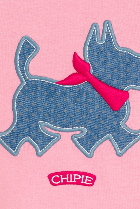T-shirt rose scottish brodé Chipie fille