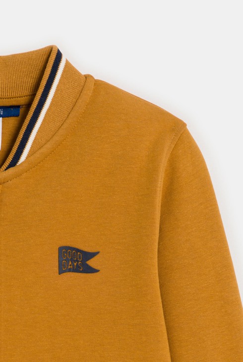 Sweat-shirt zippé façon teddy marron garçon 2