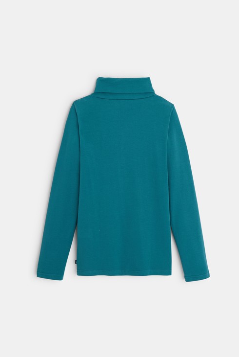 T-shirt col roulé manches longues turquoise garçon 2