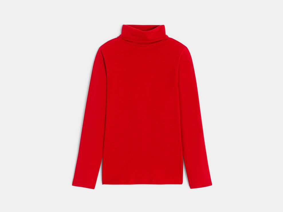 Camiseta de manga larga y cuello alto roja de niño 1