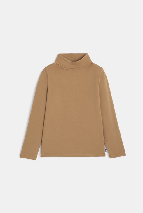 T-Shirt Rollkragen lange Ärmel braun Jungen 1