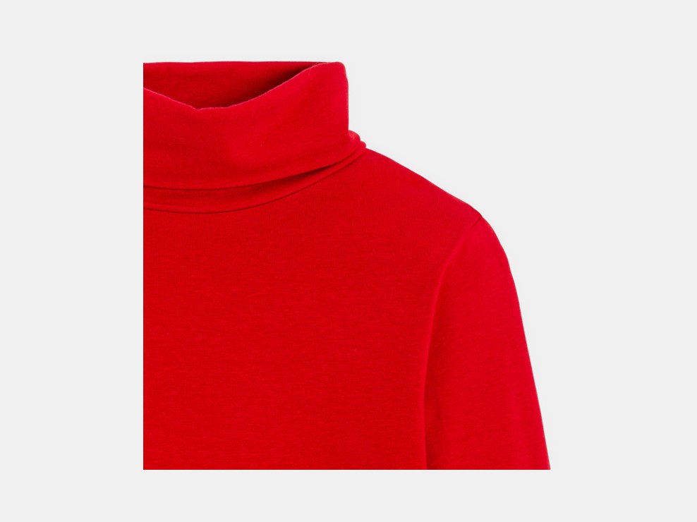 T-shirt col roulé manches longues rouge garçon 2