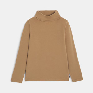 T-Shirt Rollkragen lange Ärmel braun Jungen