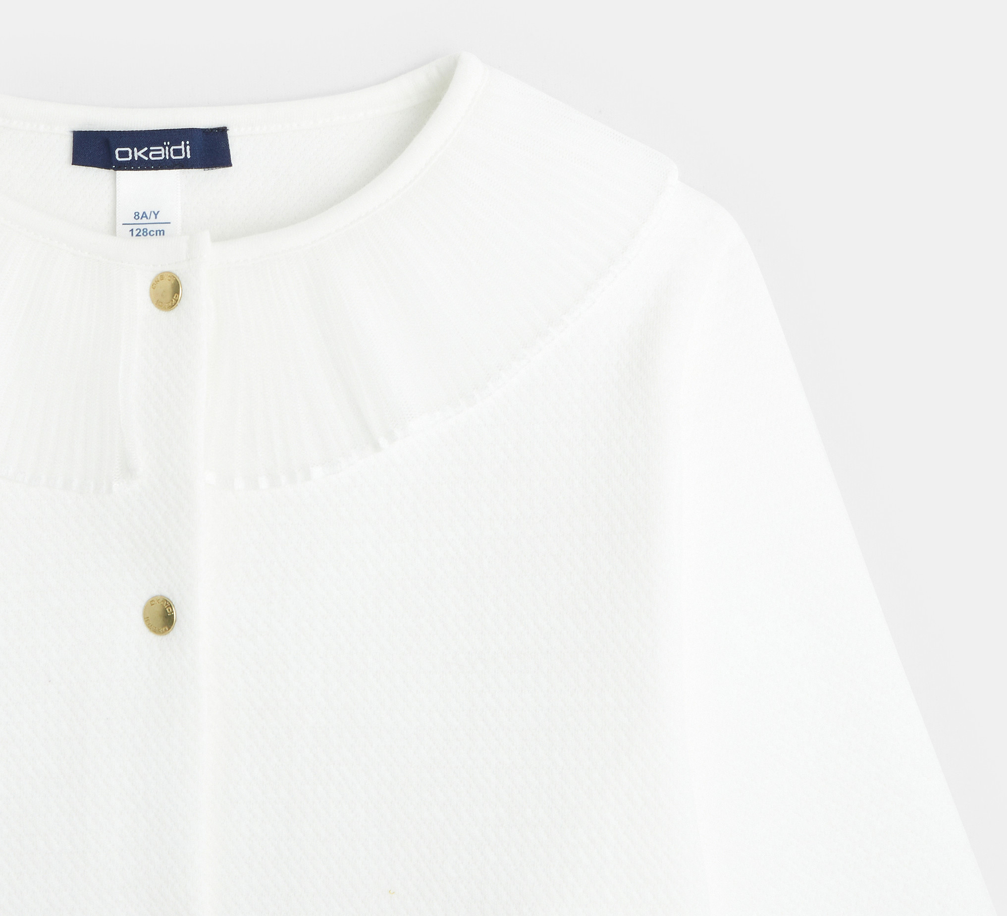 Cardigan à col collerette blanc fille