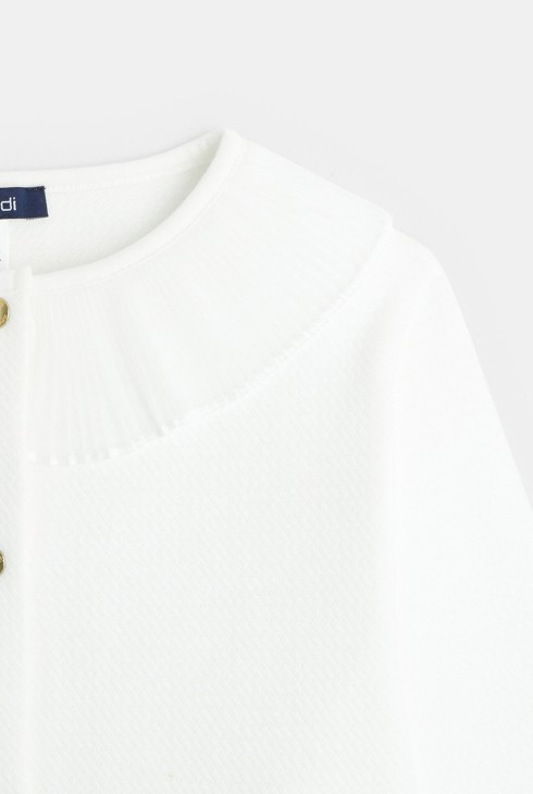 Cardigan à col collerette blanc fille