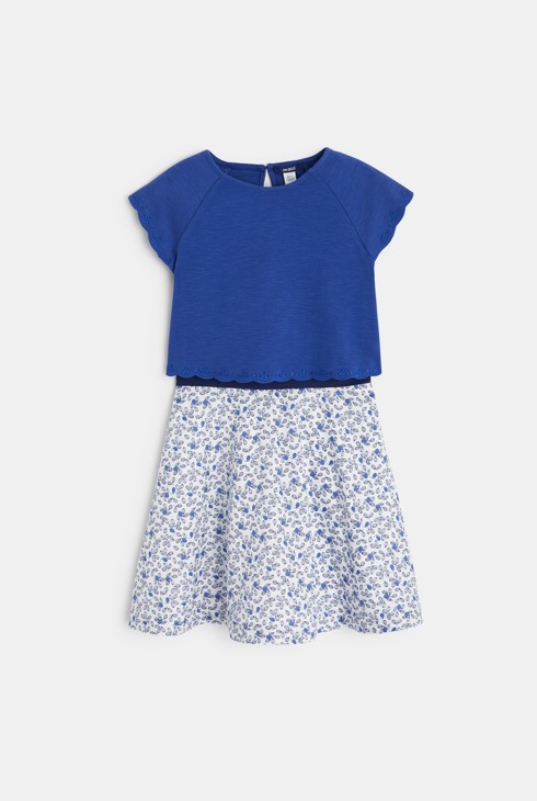 Obleka z naramnicami in kratka majica, 2 v 1 bela deklica 2