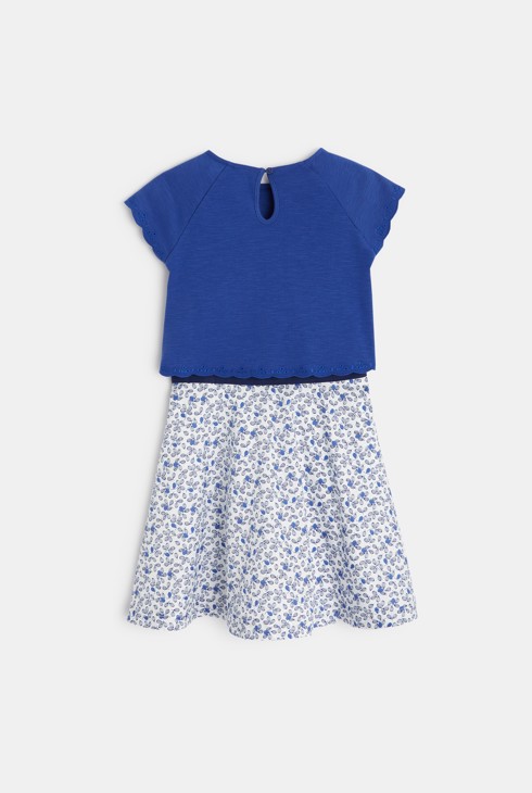 Obleka z naramnicami in kratka majica, 2 v 1 bela deklica 2