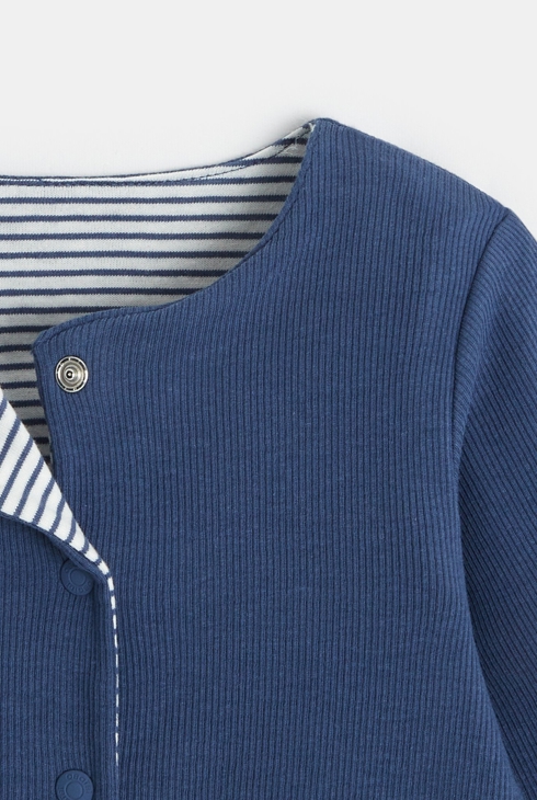 Gilet réversible rayé bleu naissance 2