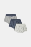 Short en maille savane (lot de 3) bleu naissance