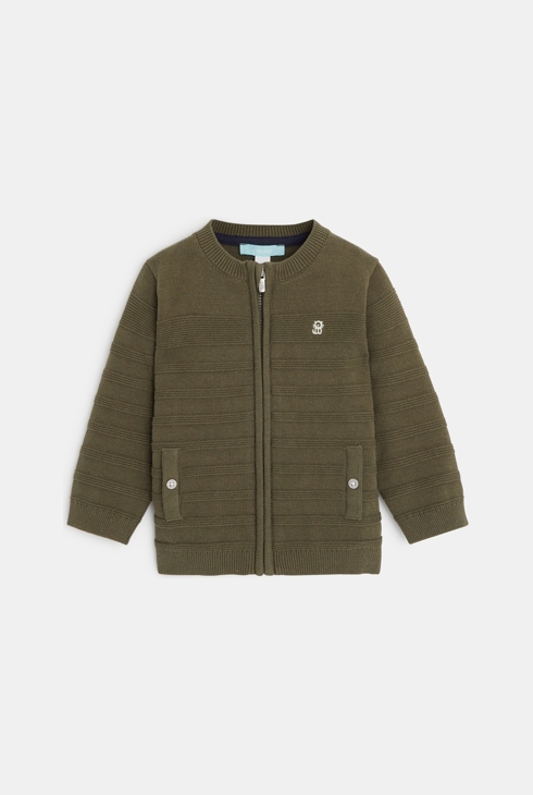 Modische Strickjacke mit Reißverschluss Grün Baby Jungen 1