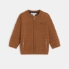 Gilet zippé maille fantaisie marron bébé garçon