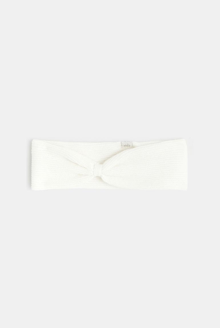 Bandeau maille côtelée blanc naissance 1