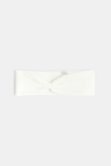 Bandeau maille côtelée blanc naissance