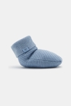 Chaussettes côtelées à revers bleues naissance
