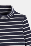 Camiseta con cuello alto de rayas azul niño 2