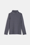 Camiseta con cuello alto de rayas azul niño 3