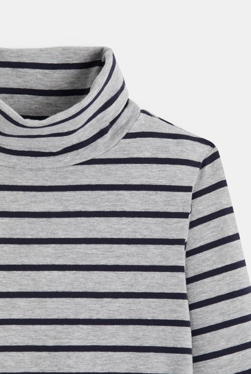 Samarreta de coll alt de ratlles gris nen 2