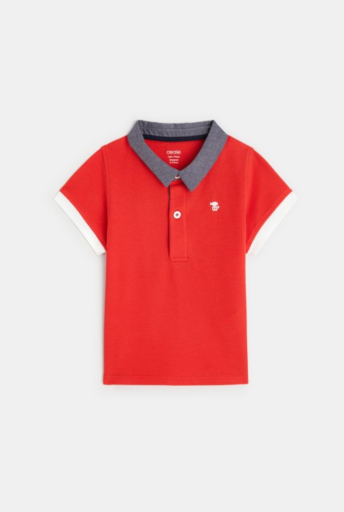 Prešita polo majica s sporočilom rdeča dojenček deček 1