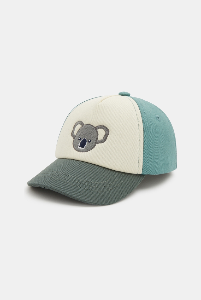 Casquette bimatière koala verte bébé garçon 1
