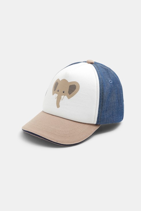 Casquette bimatière éléphant bleue bébé garçon 2