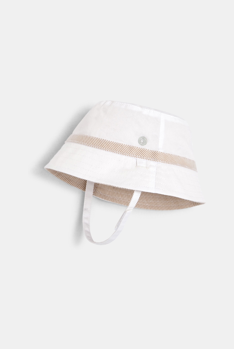 Bob réversible uni et rayé blanc bébé garçon 1
