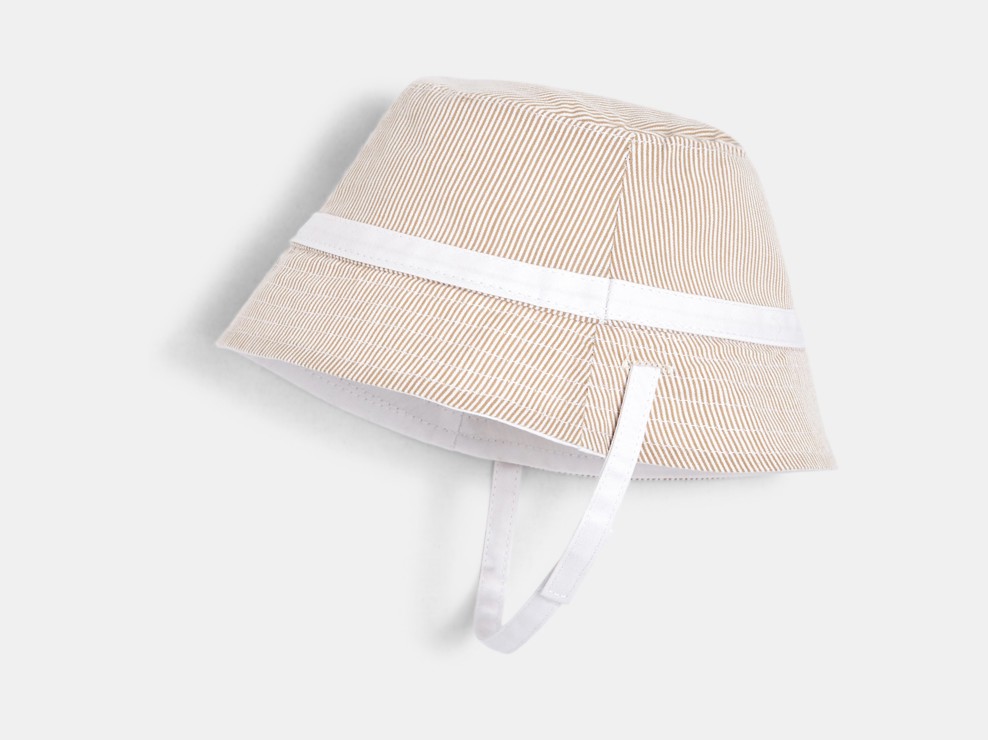 Bob réversible uni et rayé blanc bébé garçon 2